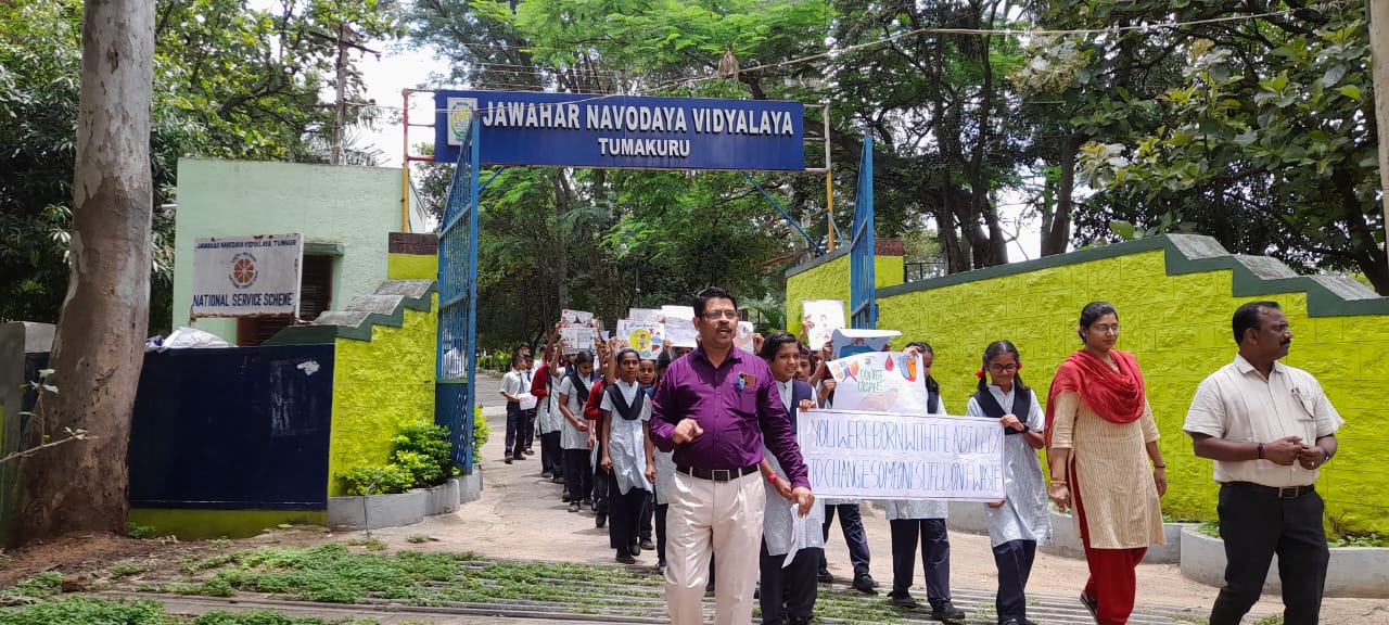 Rally conducted by VIII & IX Students on Indian Organ Donation Day
